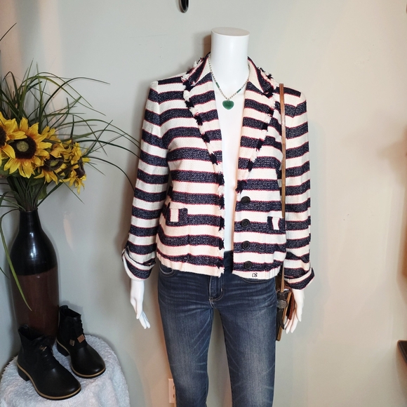 J. Crew Navy and White Striped Blazer - Picture 2 of 5